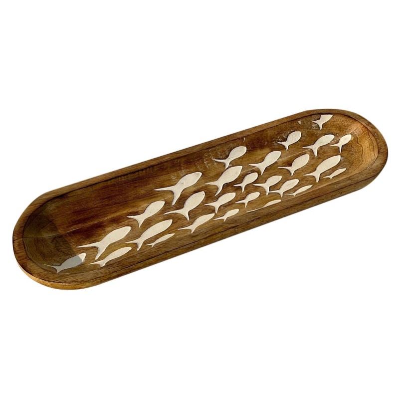 ORIGIN Home Decor Boîtes et plateaux à poisson | Plateau de Décoration Marron - 3x46x13cm