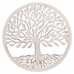 ORIGIN Home Decor Ornement Plaques en bois | Ornement Mural de Jardin Rond Blanc - 1x30x30cm