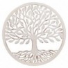 ORIGIN Home Decor Ornement Plaques en bois | Ornement Mural de Jardin Rond Blanc - 1x50x50cm