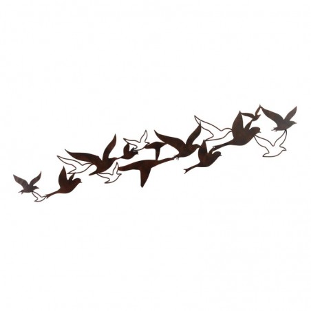 ORIGEN  décoration murale avec oiseaux, appliques en métal noir, 19x90x1cm