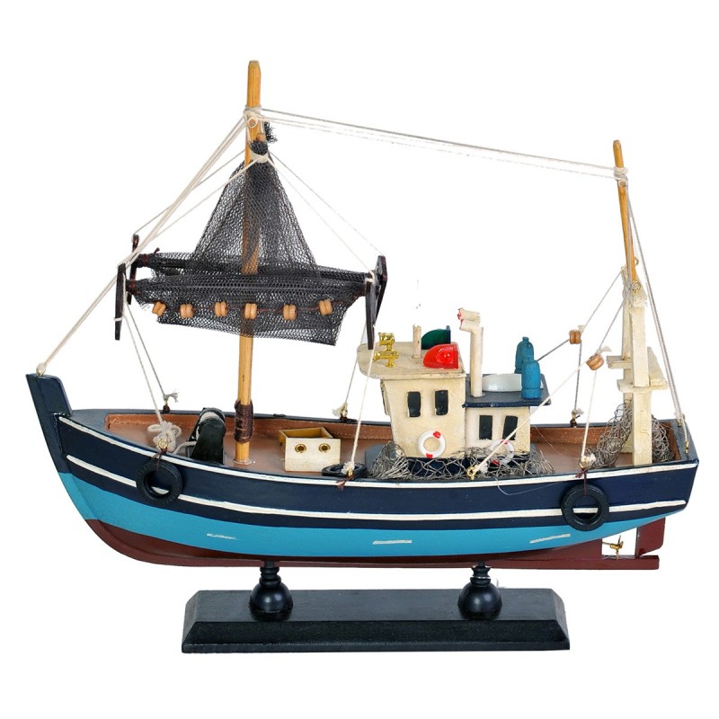 ORIGIN Home Decor Véhicules de bateau de pêche | Modelage Bateau Gris - 27x30x8cm