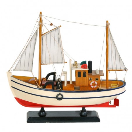 ORIGIN Home Decor Véhicules de bateau de pêche | Modélisation de bateau brut - 27x30x8cm