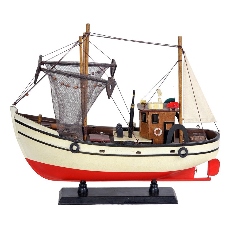 ORIGIN Home Decor Véhicules de bateau de pêche | Modélisation de bateau brut - 38x45x14cm