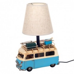 ORIGIN Home Decor lampe de bus vintage | Lampe de Table Bleue - 30x20x14cm