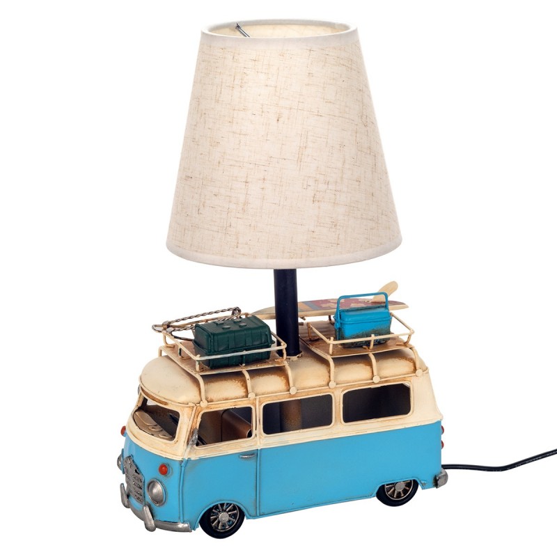 ORIGIN Home Decor lampe de bus vintage | Lampe de Table Bleue - 30x20x14cm