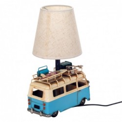 ORIGIN Home Decor lampe de bus vintage | Lampe de Table Bleue - 30x20x14cm