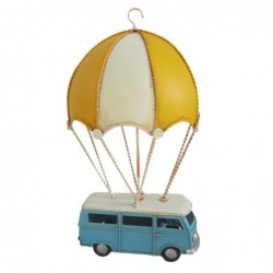 ORIGEN Home Decor Voiture Parachute Véhicules Vintage Jaune 31x18x17cm Métal Résistant