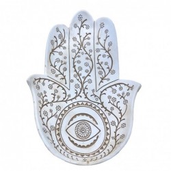 ORIGEN Home Decor Plat Main de Fatima Plateaux Main Figure Blanc 4x25x17cm