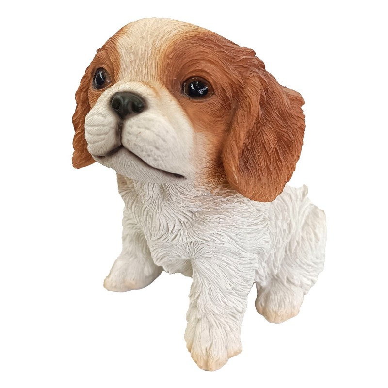 ORIGIN Home Decor Chien Animaux Figurine de Chien Blanc - 12x11x8cm