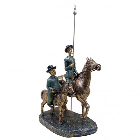 ORIGEN Home Decor Don Quichotte Sancho Cheval Gris Personne Figure - 30x25x14cm Divers