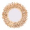 ORIGEN Home Decor Miroir Rond en Herbe - Marron 28x28x4cm