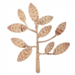 ORIGIN Home Decor Ornement mural Feuille à carreaux | Ornement Mural de Jardin Marron - 37x32x1cm