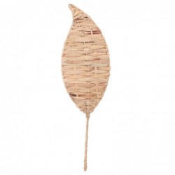 ORIGIN Home Decor Ornement mural Feuille à carreaux | Ornement Mural de Jardin Marron - 56x17x1cm