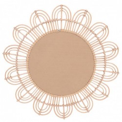 ORIGEN Home Decor Miroir rond tournesol vintage | Blanc 90x90x2cm