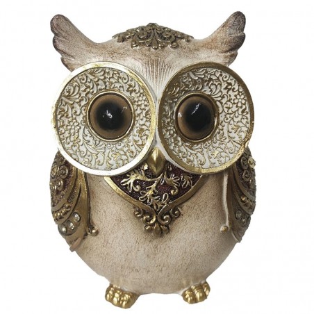 ORIGIN Home Decor Hibou Chouettes | Figurine Chouette Marron - 15x11x7cm