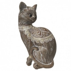 ORIGINE Home Decor Chat Animaux | Figurine Chat Gris - 24x15x10cm