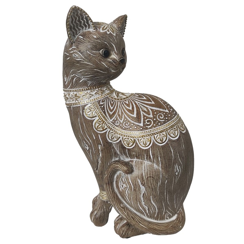 ORIGINE Home Decor Chat Animaux | Figurine Chat Gris - 24x15x10cm