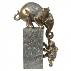 ORIGEN Home Decor Figure Éléphants d'Afrique et Éléphants Gris - 29x20x10cm