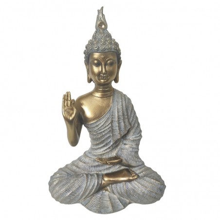 ORIGEN Home Decor Bouddha Bouddhas Figure de Bouddha Gris - 25x15x8cm Résine de Haute Qualité