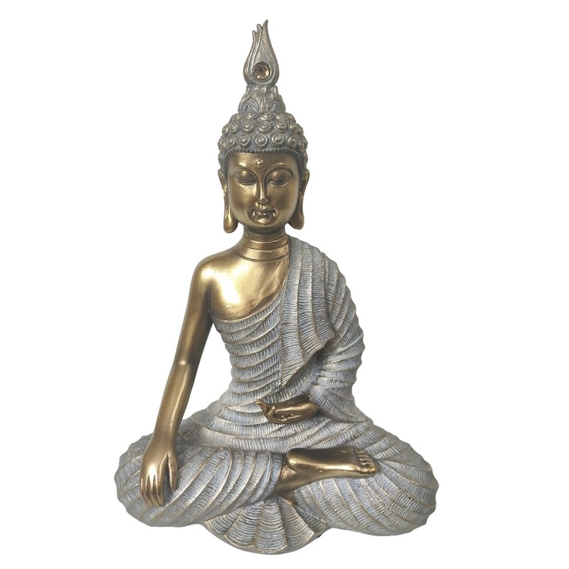 ORIGEN Home Decor Bouddha Bouddhas Figure de Bouddha Gris - 33x22x12cm Résine de Haute Qualité