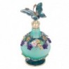 ORIGEN Home Decor Flacon de Parfum Miniatures Bleu 9x5x5cm Métal et Verre