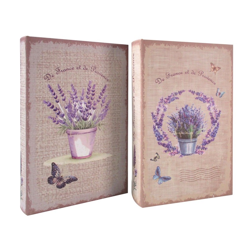 ORIGEN Home Decor Box 2U Lilas Rectangulaire 26x17x5cm - Boîtes à Livres au Design Exclusif pour la Décoration de la Maison