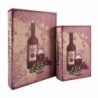 ORIGEN Home Decor Boîte à Livres Raisin et Vin 2U Rectangulaire Marron - 27x18x7cm