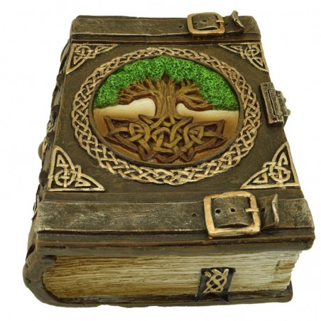 ORIGEN Home Decor Boîte à Livres Arbre de Vie Fantaisie Vert 6x12x14cm