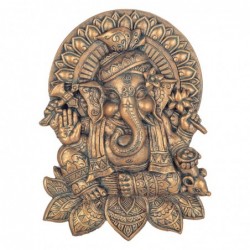 ORIGIN Home Decor Figurine de Bouddha Ganesha Déesse Gris - 18x13x3cm