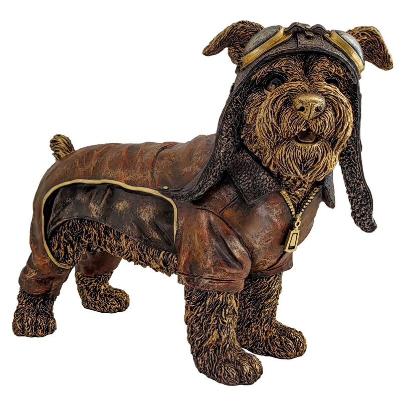 ORIGIN Home Decor Chien Bouledogue Animaux Marron Chien Figure 25x32x15cm