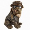 ORIGEN Home Decor Chien Bouledogue Animaux Figurine de Chien Marron - 22x19x18cm