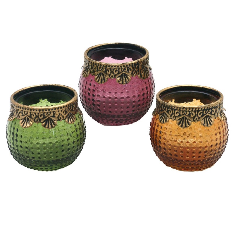 ORIGEN Home Decor Bougeoir 3U Vases et Bougeoirs Vert - 6x7x7cm