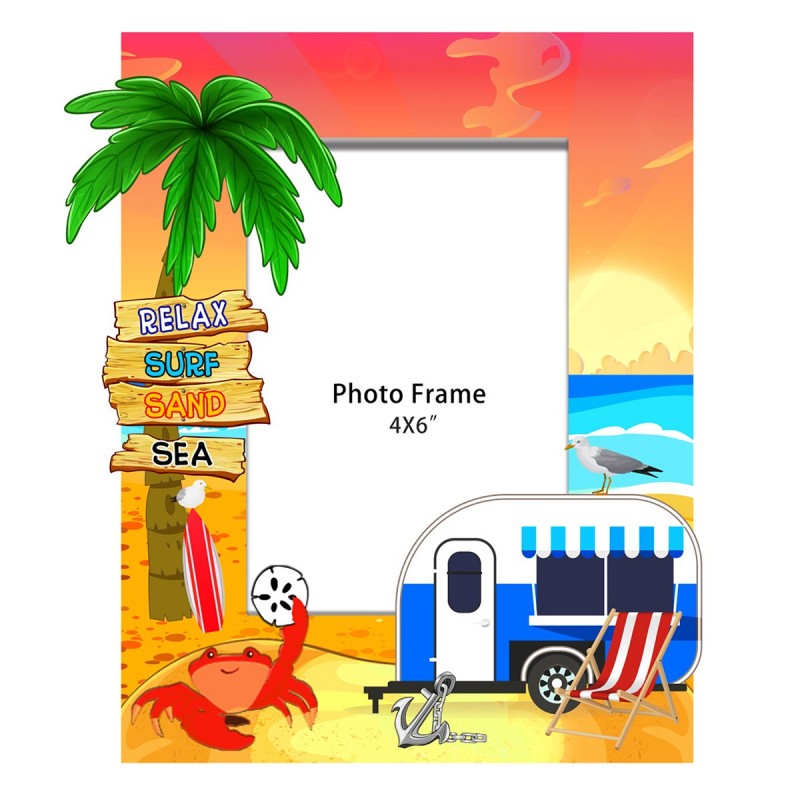 ORIGEN Home Decor Cadre Photo Cadres de Plage Rouge Rectangulaire 23x20x2cm - Décoration de la Maison