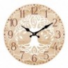 ORIGEN Home Decor Horloge Ronde Marron Horloges 60x60x4cm