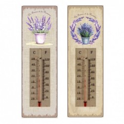 ORIGIN Home Decor Thermomètre 2U Plaques en bois | Thermomètre Marron Rectangulaire - 25x8x1cm