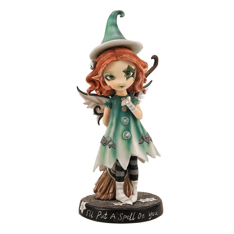 ORIGINE Home Decor Fée Sorcière Fantaisie | Figurine Fée Verte - 20x9x8cm