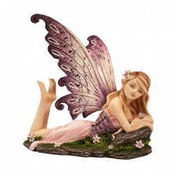 ORIGIN Home Decor Fée Couchée Fantasy Figurine de Fée Marron 14x13x10cm