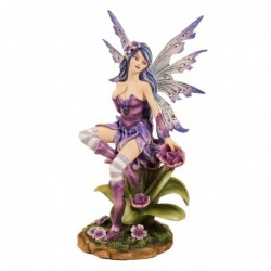 ORIGIN Home Decor Fée assise Fantasy | Figurine Fée Lilas - 26x12x13cm