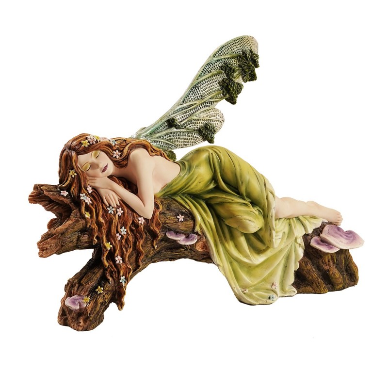 ORIGEN  figurine de fée arc-en-ciel, décoration de maison, fantaisie endormie, fée verte, 32x34x17cm