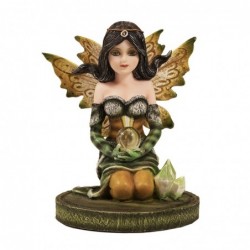 ORIGIN Home Decor Fée assise Fantasy | Figurine Fée Verte - 9x7x7cm