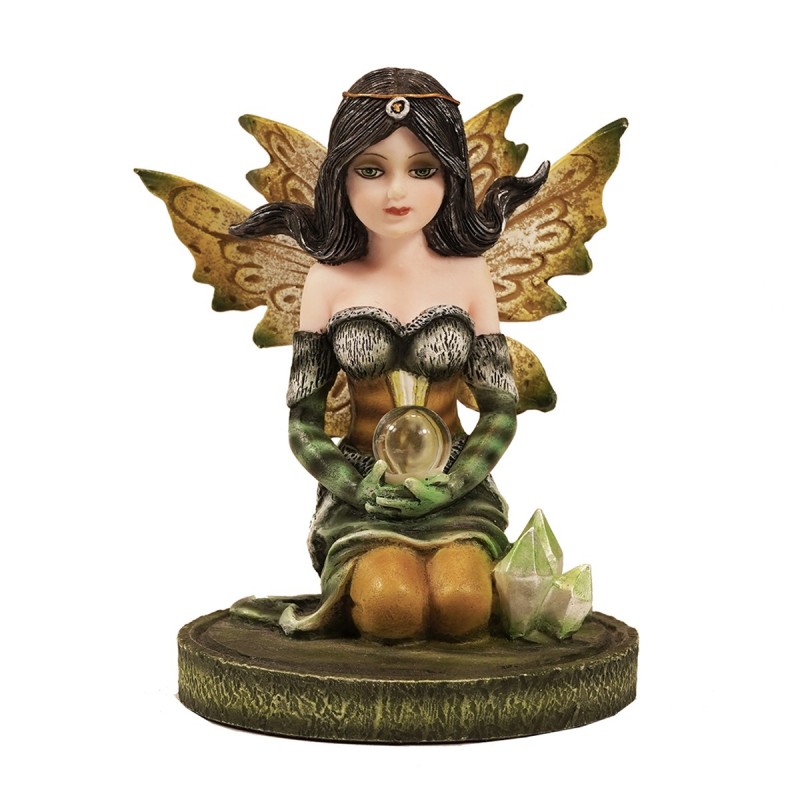 ORIGIN Home Decor Fée assise Fantasy | Figurine Fée Verte - 9x7x7cm