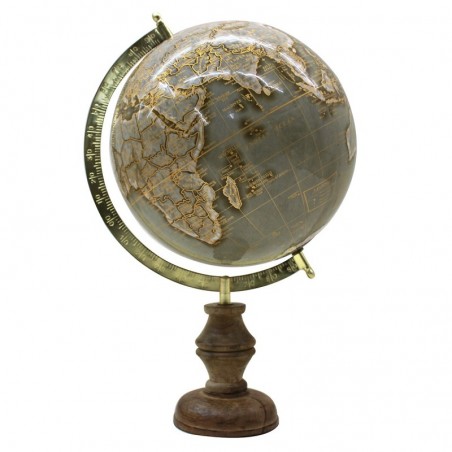 ORIGEN Home Decor Globe Ballons du Monde Ronds Gris 36x22x20cm