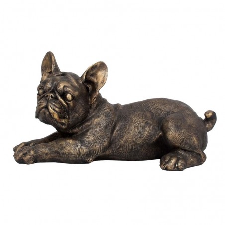 ORIGIN Home Decor Chien Bouledogue Animaux Gris Chien Figure - 16x31x16cm