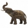 ORIGEN Home Decor Éléphant d'Afrique et éléphants Figurine d'éléphant gris 27x31x11cm