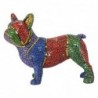 ORIGIN Home Decor Chien Bouledogue Animaux Figurine de Chien Bleu - 27x34x15cm