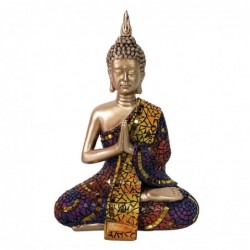 ORIGINE Décoration d'intérieur Bouddha Bouddhas | Figurine Bouddha Gris - 21x16x11cm