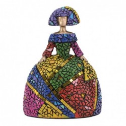 ORIGEN Home Decor Figurine Menina Danseuse Grise 17x13x9cm - Cadeau Original et Décoratif