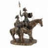 ORIGIN Home Decor Don Quichotte et Sancho Panza Bronze | Figurine Personne Grise - 23x21x15cm