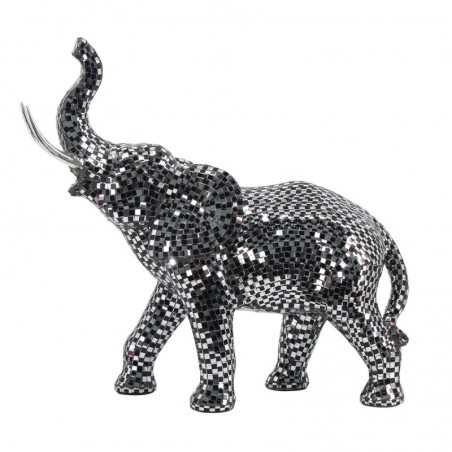 ORIGEN Home Decor Éléphant d'Afrique et éléphants Figurine d'éléphant gris - 36x38x14cm