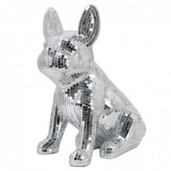 ORIGINE Home Decor Chien Animaux | Figurine Chien Argenté - 32x28x17cm